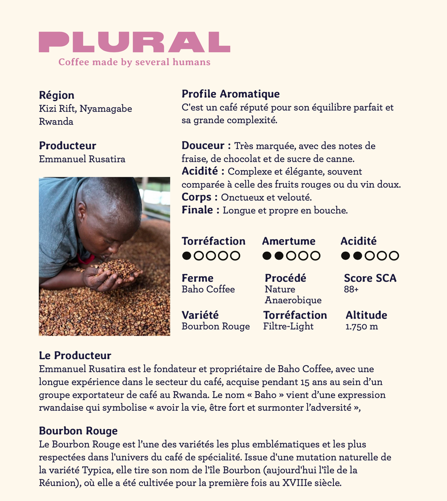 Rwanda - Variété Bourbon Rouge - Nature - Anaerobique